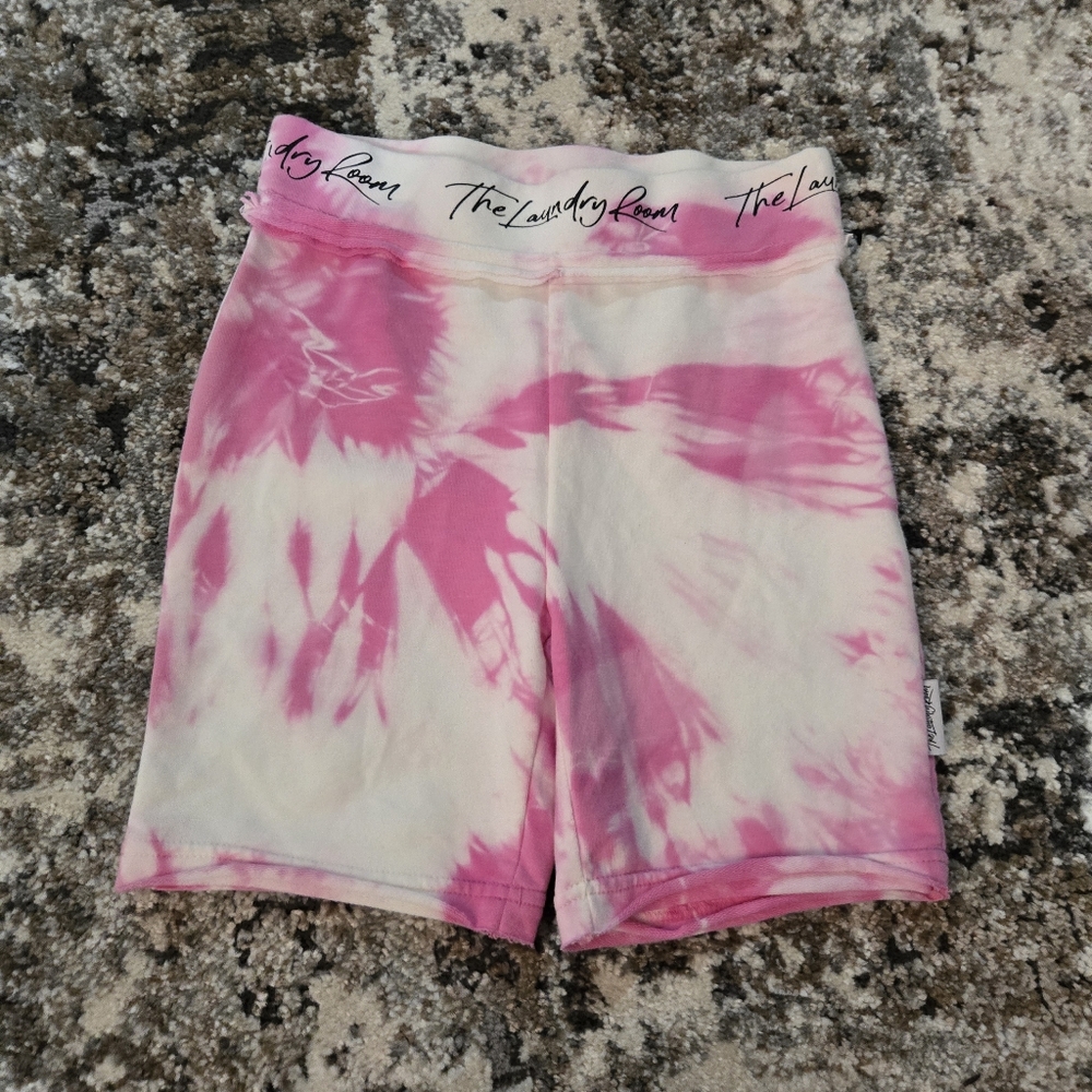 The Laundry Room Pink and White Tie-Dye Bike Shorts